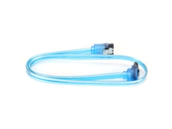 Cable Sata 3.0 Azul Transparente Para Ssd Y Pc Con Conectores Rectos Y Curvos Para Transferencia De Datos.