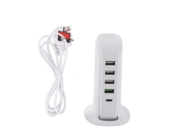 Base De Carga Para Teléfono Adaptador Estación De Carga Usb Torre De Carga Rápida De Múltiples Puertos Conector Uk