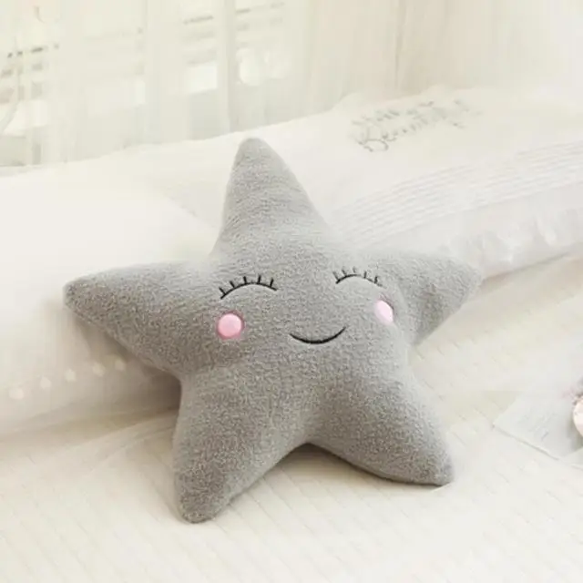 (estrella Gris 50 Cm) Nuevo Cojín/almohada De Peluche, Ideal Para La Decoración De Habitaciones.