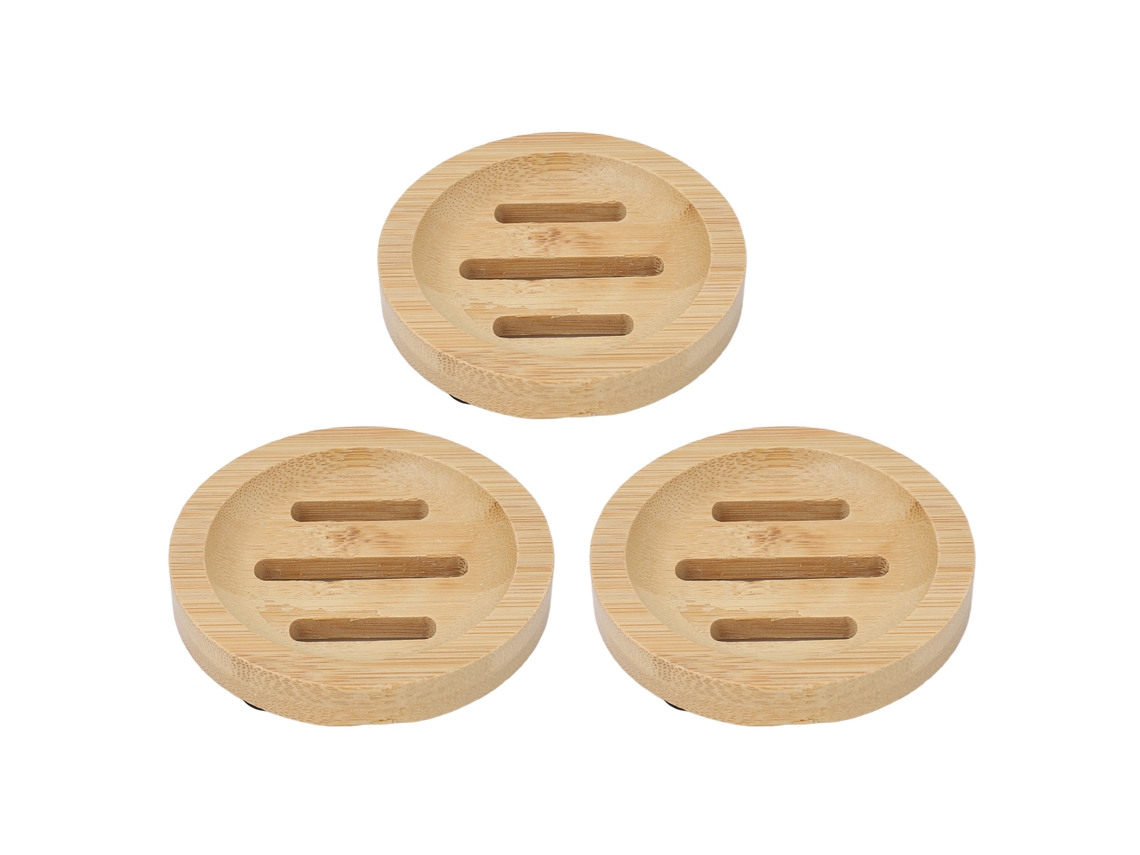 Taza Jabón Bamboo Redonda Autodesagüe Baño Cocina