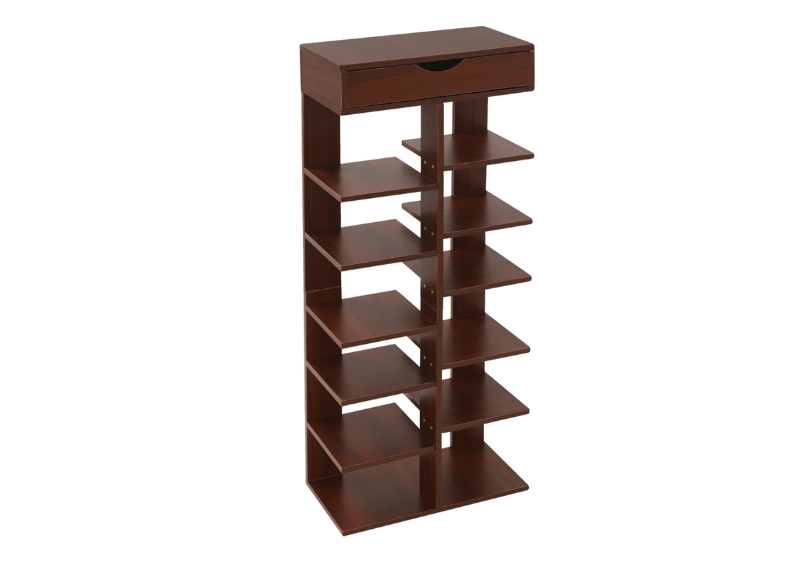 Organizador de zapatos vertical de 7 niveles, independiente, marrón (OEM)