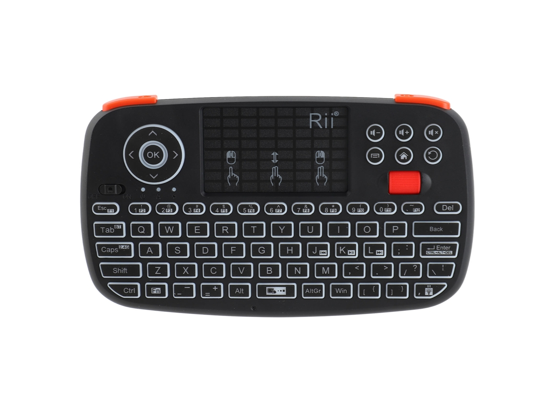 Teclado Inalámbrico Bluetooth Y De 2,4 Ghz Con Panel Táctil Y Mando A Distancia Compacto Retroiluminado Para Windows Y Android.