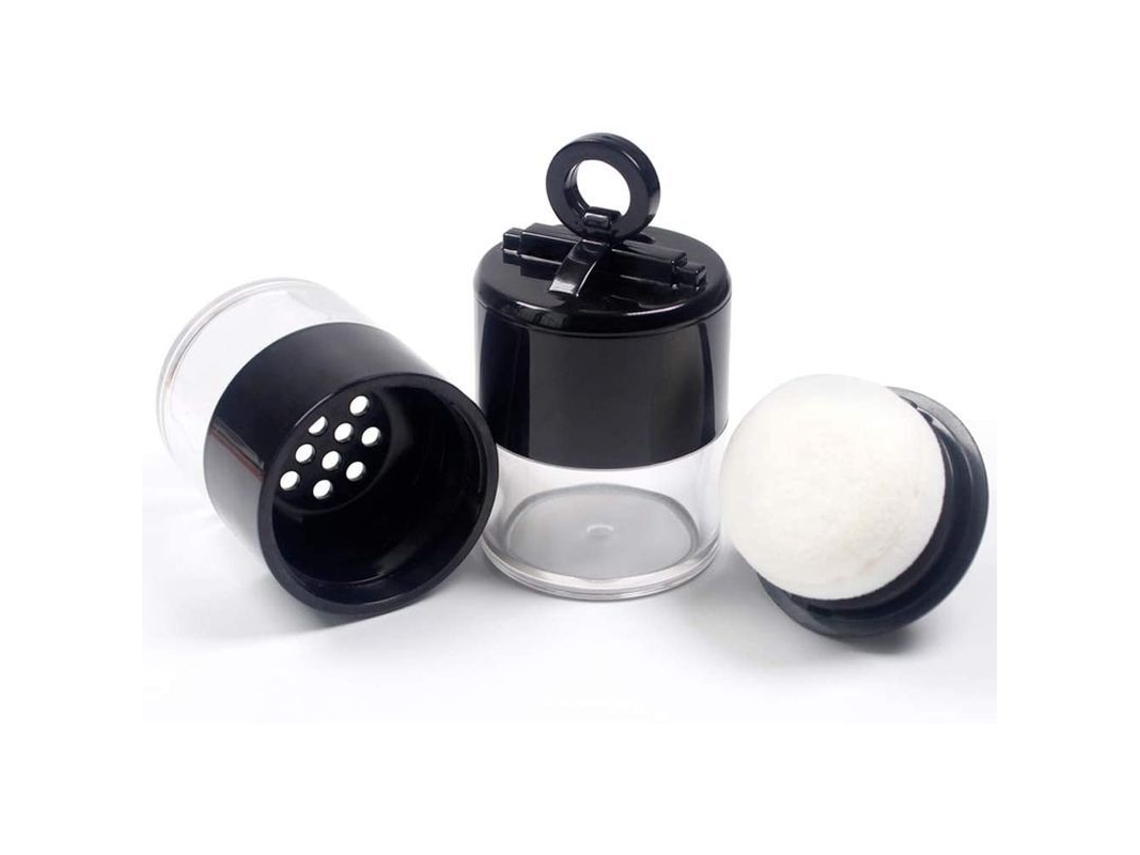Paquete De 2 Cajas Compactas Recargables De 10 G Con Borla Y Colador Para Base De Maquillaje Casera.