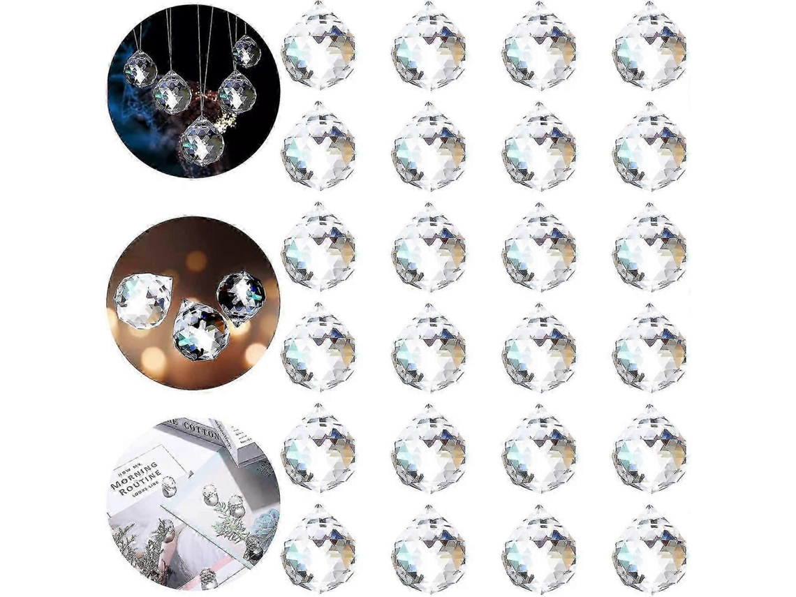 Juego de 10 bolas de cristal para candelabros, prismas y colgantes DIY con efecto arcoíris.