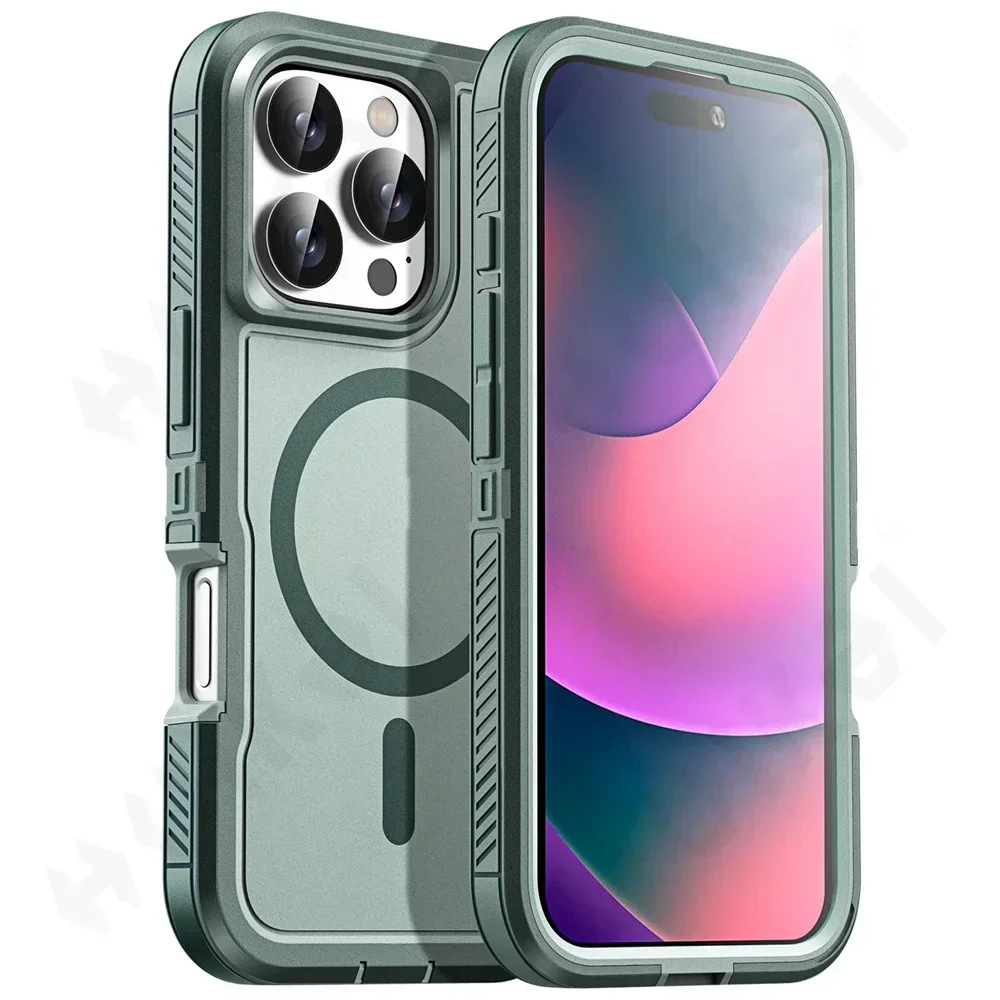 (verde, Iphone 14 Pro) Funda Para Teléfono, Compatible Con Carga Inalámbrica Magsafe, Resistente Y Duradera, A Prueba De Golpes Y Caídas.