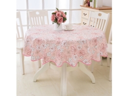 Mantel redondo reutilizable de vinilo floral, impermeable, aislante del calor, para mesa de centro y comedor, con protector antiarrugas.
