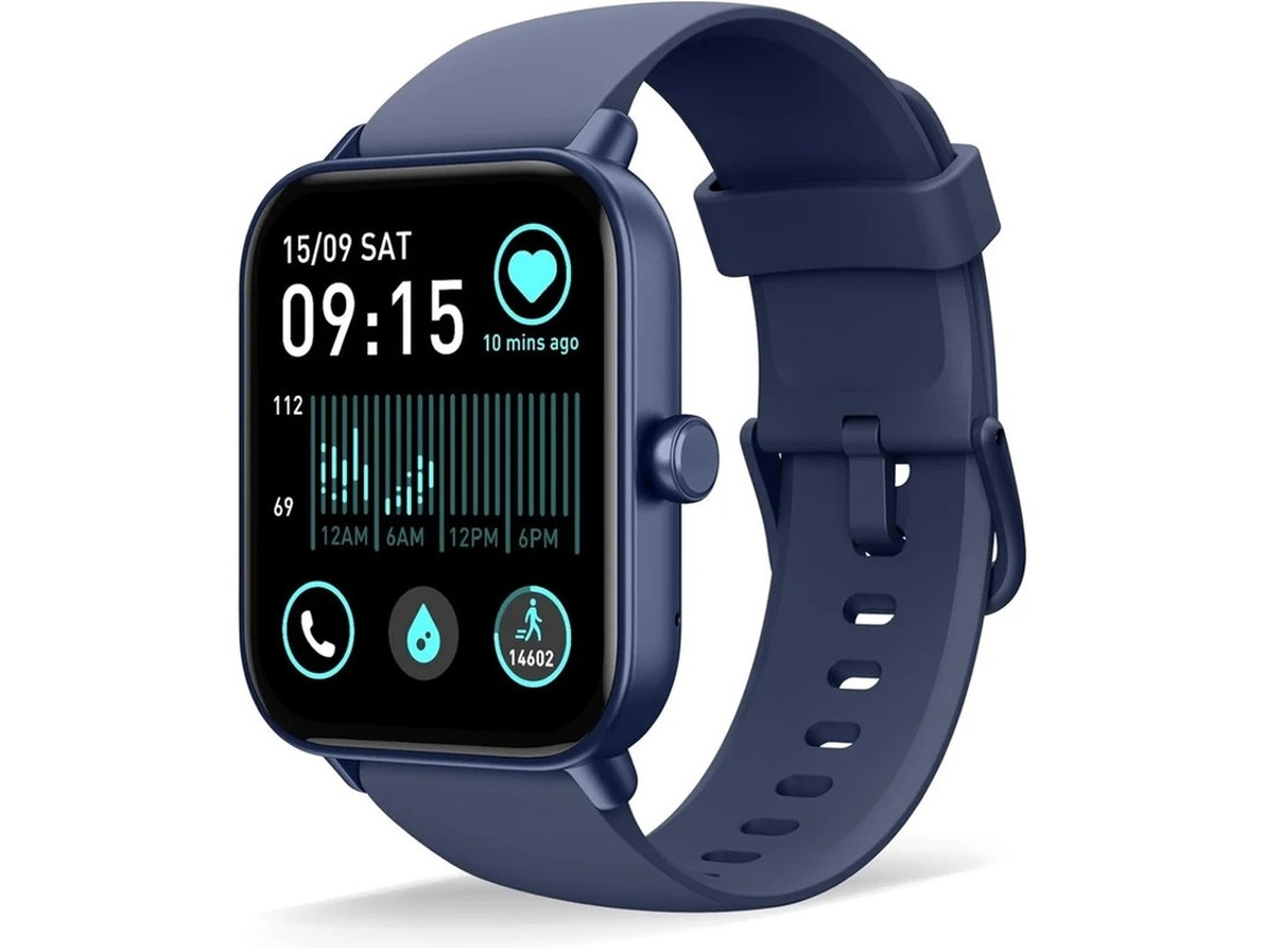 Reloj inteligente con Bluetooth, llamada Alexa, rastreador de actividad física integrado, 1,8 pulgadas, HD, frecuencia cardíaca, Spo2, sueño, azul Yizhood