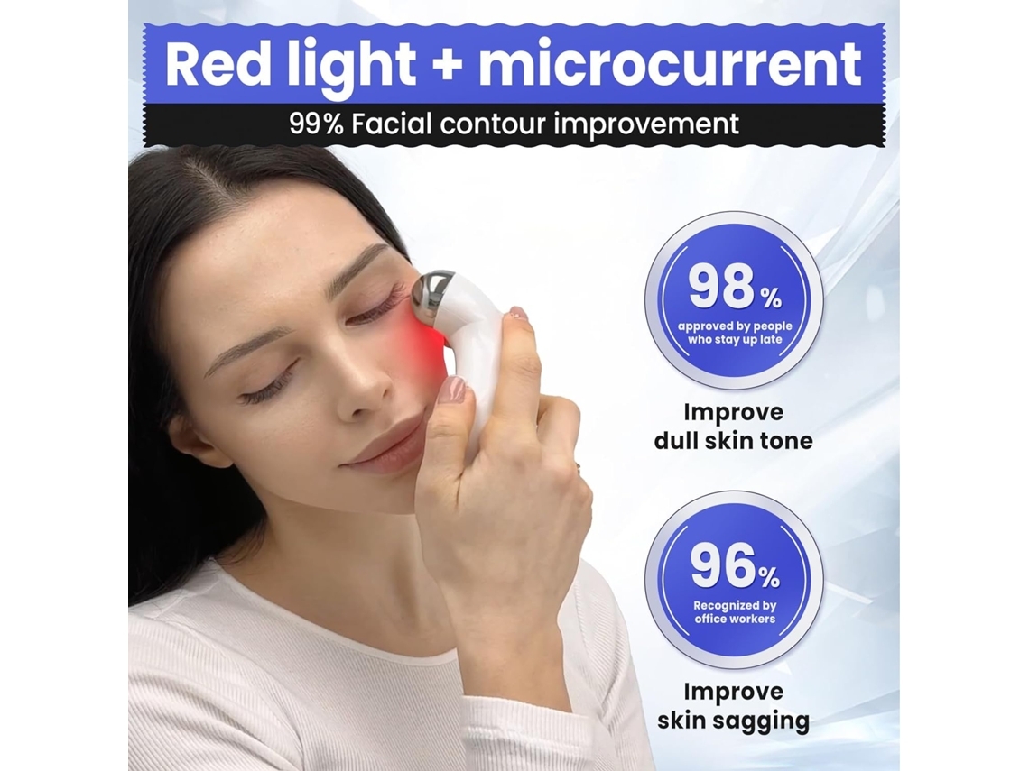 Dispositivo facial de microcorriente La última tecnología de luz roja aumenta la capacidad de estiramiento facial y estiramiento de la piel YEMAESRE
