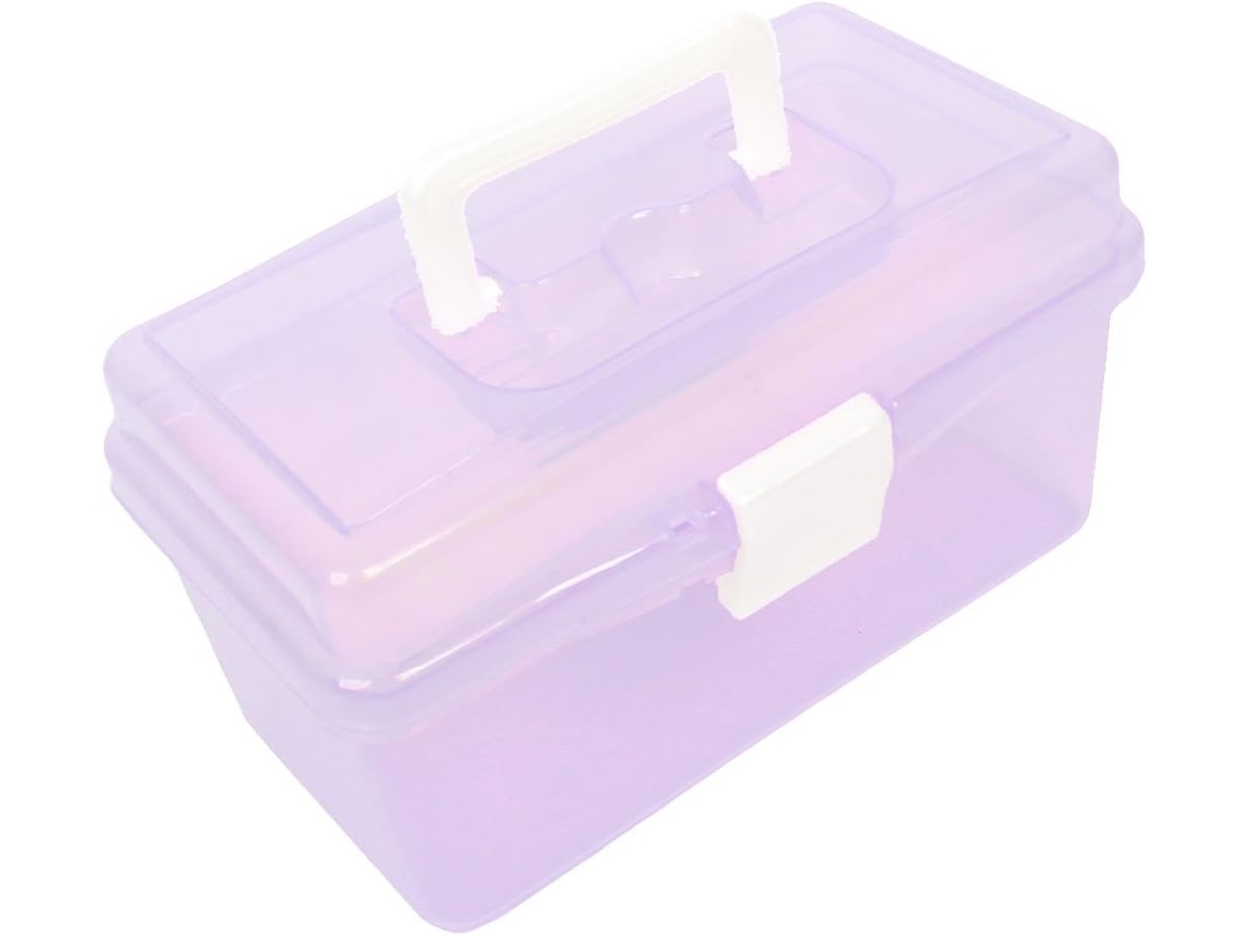 Caja De Almacenamiento De Herramientas De Ferretería De Doble Capa Con Asa De Plástico