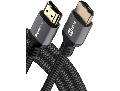 POWERBEAR 8K Hdmi Cable 2 M de Alta Velocidad de Juegos Cable Hdmi 8K @ 60Hz 4K @ 120 Hz 2K 1080P Arc Y Cl3 Clasificado para Laptop Monitor