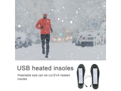 Plantillas térmicas USB 2026 para pies, lavables y con calentadores eléctricos ajustables, para invierno (sin marca).
