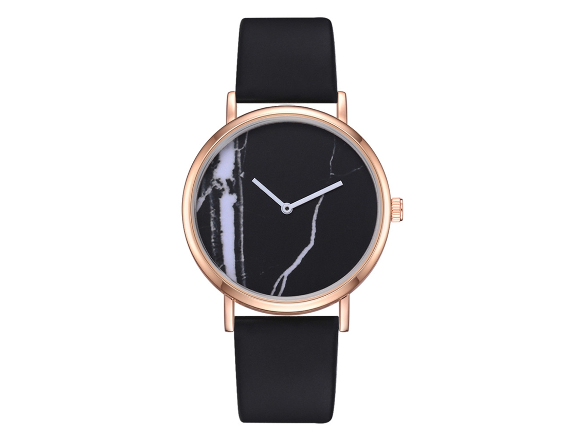 Reloj De Pulsera Casual De Moda Para Mujer, De Piel Sintética, Cuarzo, Antialérgico, Color Negro.
