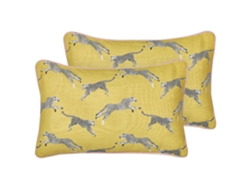 Cojines decorativos BELIANI Arales de Algodón Amarillo 30x50x10