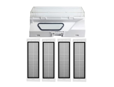 Caixa de pó para xiaomi roborock s50 s51 s52 t6 com 4 filtros hepa
