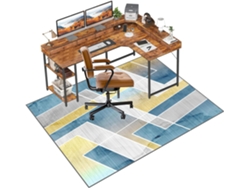 Alfombrilla protectora para sillas gaming, suelo de oficina, 90 x 140 cm, suelo laminado, azulejo azul, Xunzheng Flooring