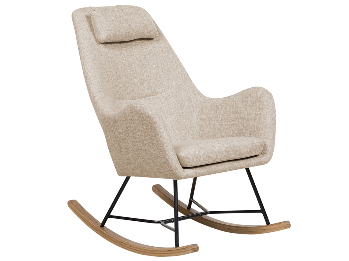 Silla mecedora BELIANI Arrie de Poliéster Beige 48x92x116