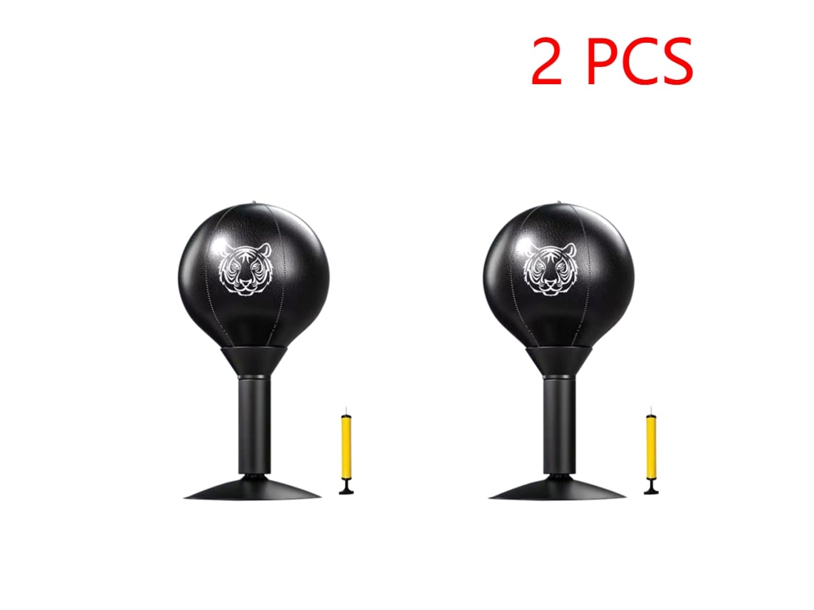 Juego de 2 sacos de boxeo con ventosa para usar sobre la mesa, ideales para entrenar y aliviar el estrés, CUICH (negro)