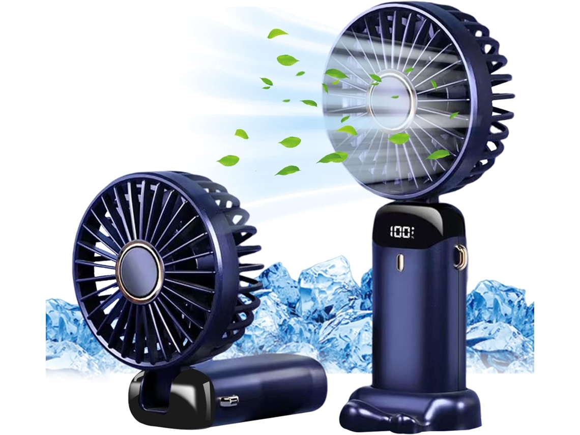 Mini ventilador de mesa USB con 5 velocidades (azul oscuro)