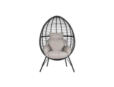 Sillón de jardín DKD HOME DECOR 90 x 65 x 151 cm Negro Gris Metal ratán sintético