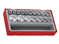 Tengtools 3570207 Juego De 17 Vasos Bihexagonales 1/2 Serie Regular, Métricos Tt1217