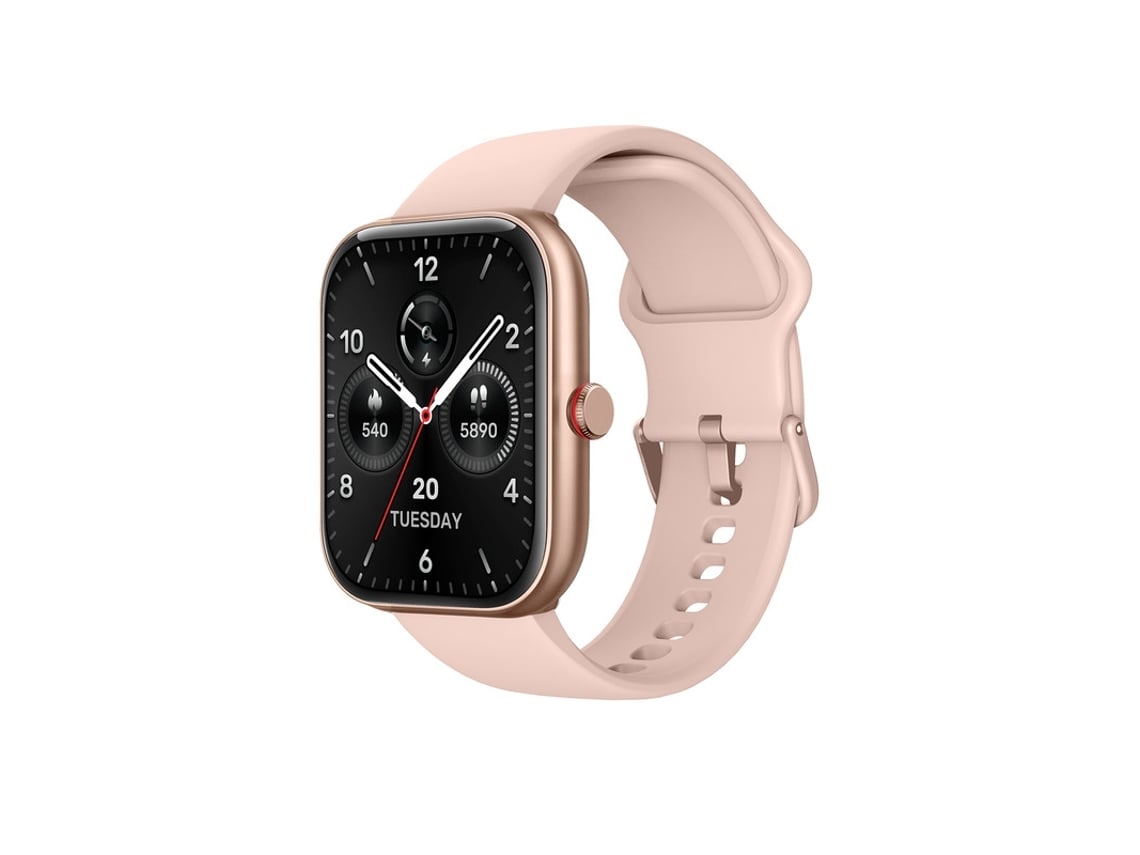 Reloj inteligente Yunzii IDW20 con asistente de voz, reloj de fitness de 1,91 pulgadas para iOS y Android, color rosa
