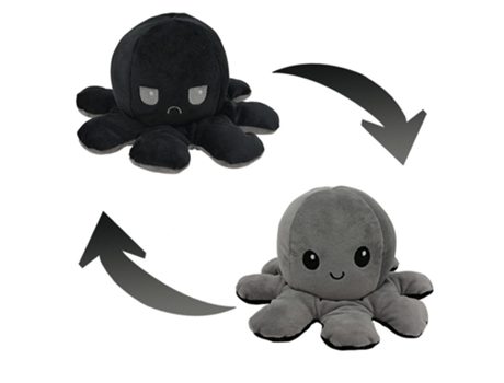 Juguete de Peluche de Felpa Suave Pulpo Para Niños, Compañero Animal, Muñeco Abatible de Doble Cara Metro