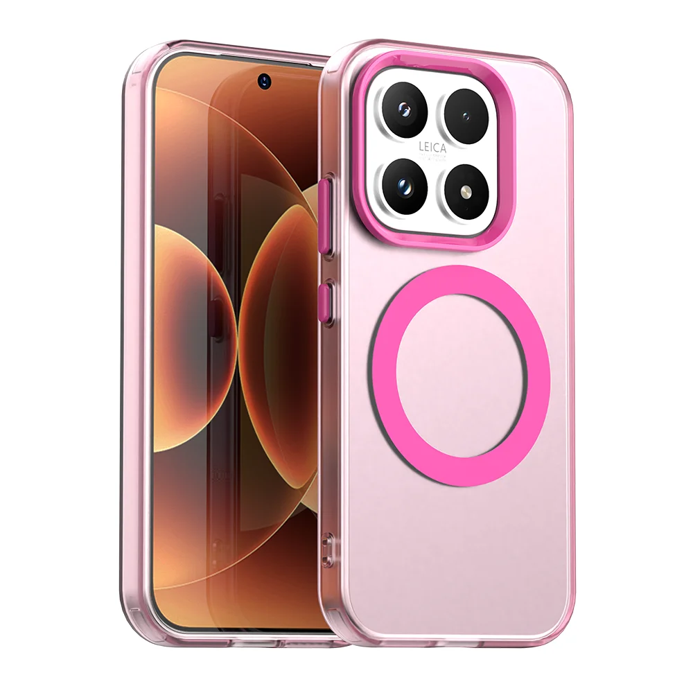 (rosa, Redmi Note 15 5g) Funda Transparente Mate Magnética Para Carga Inalámbrica, Cubierta Protectora A Prueba De Golpes.