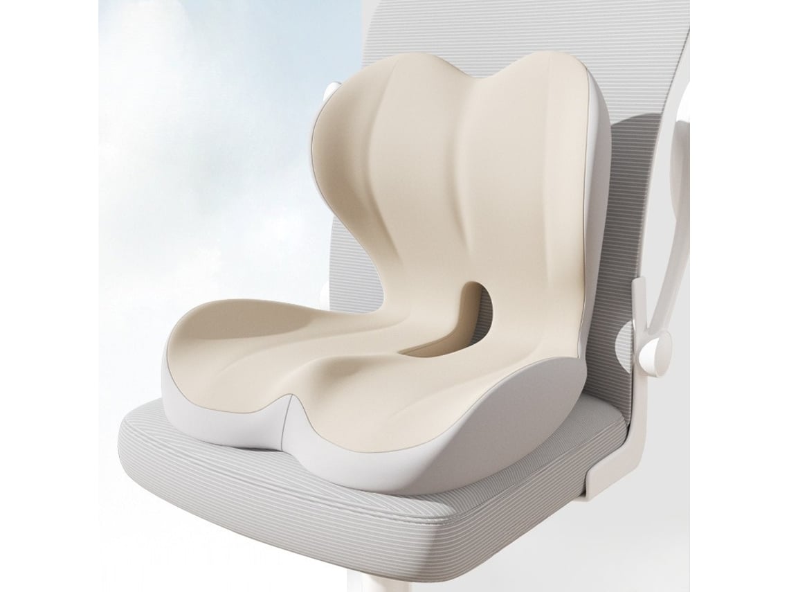Cojín Ergonómico De Espuma Viscoelástica Para Silla De Oficina Con Soporte Lumbar (beige) Digitallab