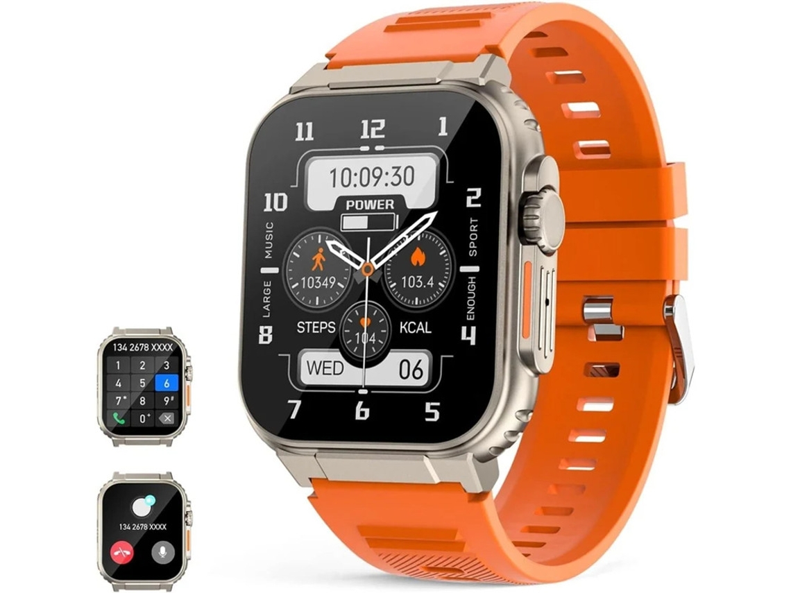Reloj inteligente K02 con pantalla HD de 2.0 pulgadas y monitor de frecuencia cardíaca para deportes al aire libre. Yizhood