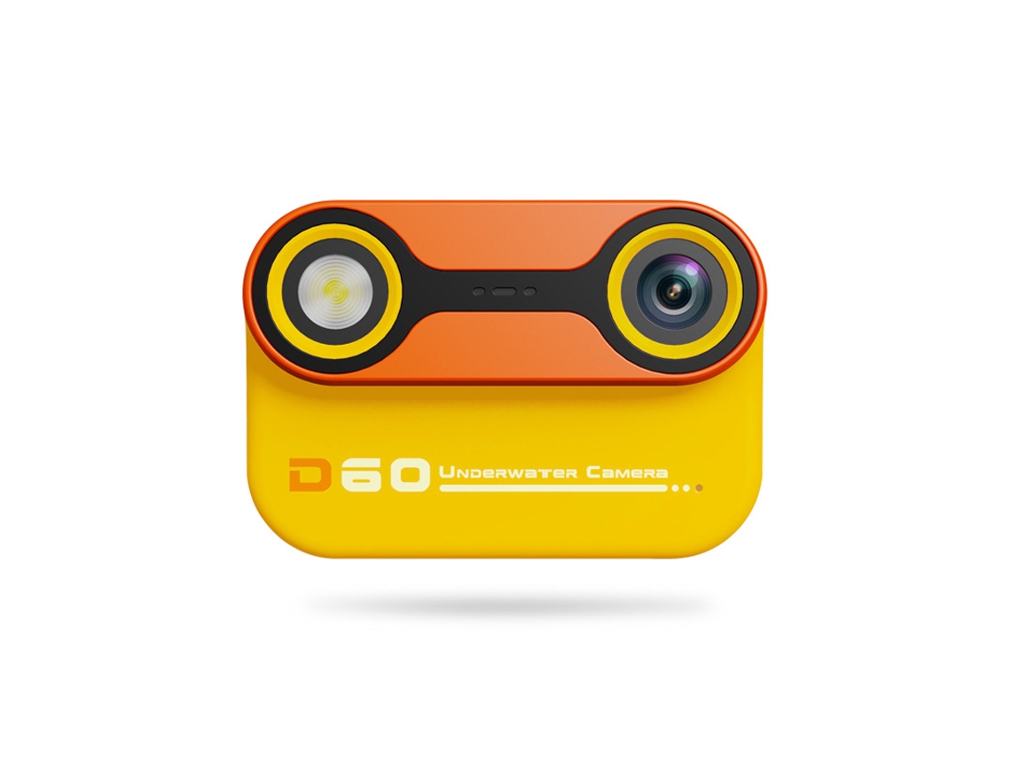 Mini cámara D60 resistente al agua con pantalla HD de 2,4 pulgadas, color amarillo