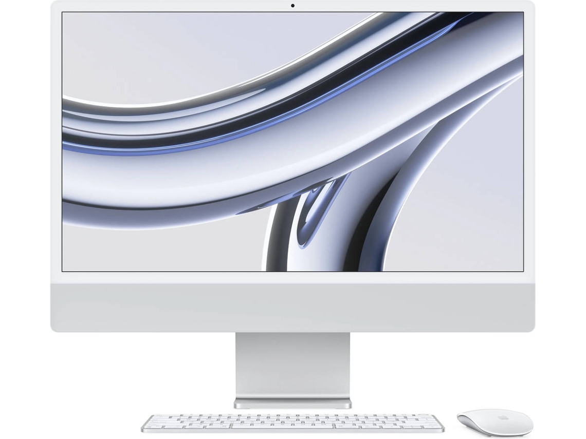 iMac APPLE Plata (24" - Apple M3 10-core - 256 GB SSD - GPU 10-Core)