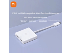 Adaptador Xiaomi Usb-c Hub Com Hdmi 4k 1080p E Usb 3.0 5gbps Dock Station Xmzjqch2tm