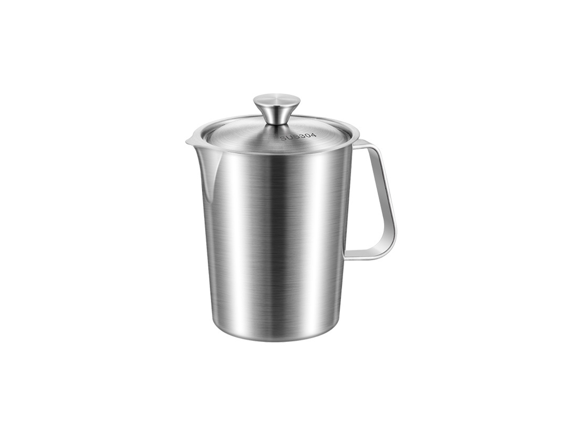 Taza medidora de acero inoxidable de 2 l con pico vertedor, jarra para leche, café y latte Art Tommy01