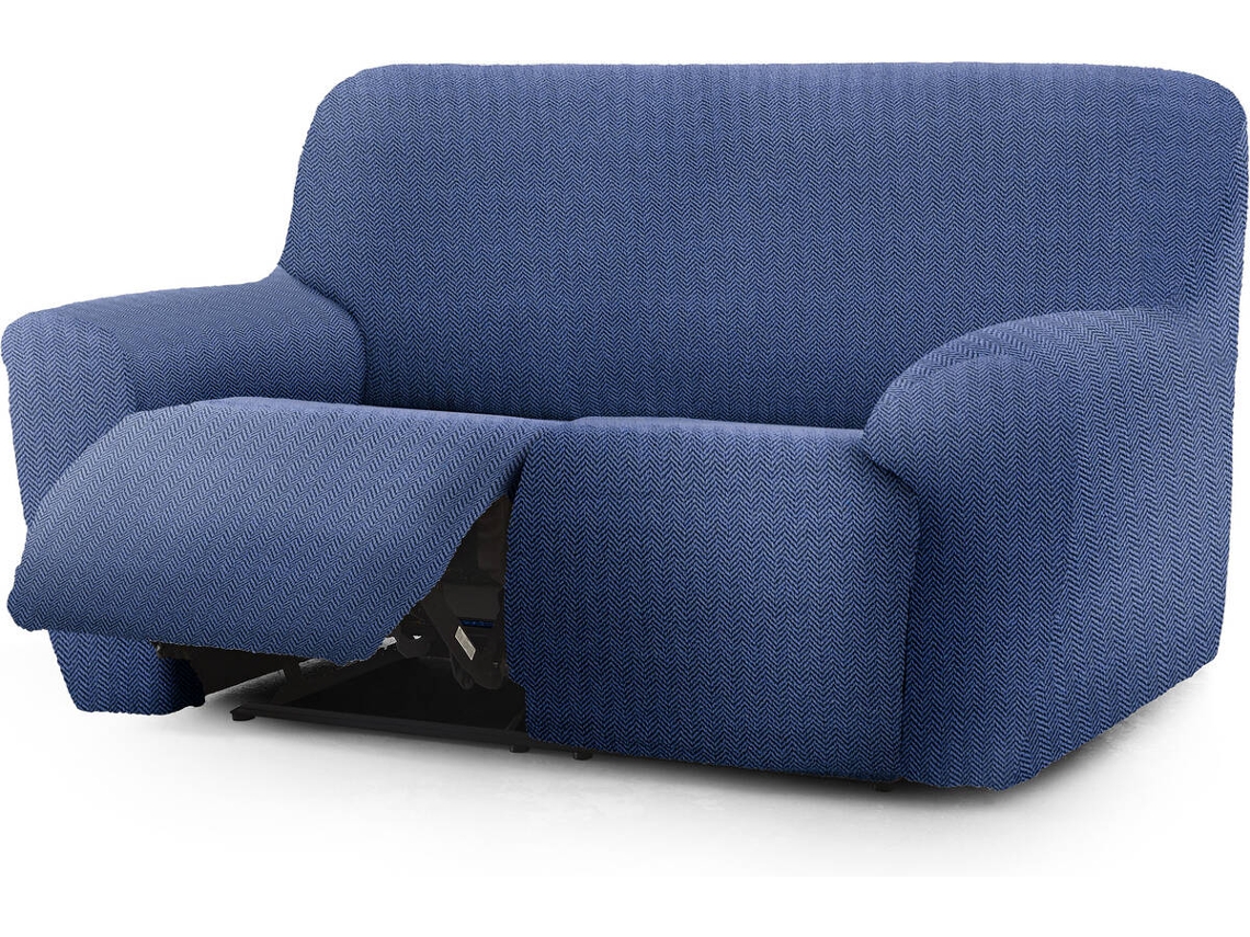 Funda de Sofá Relax Extensible 3 Plazas x 2 Izquierda EYSA Premium Jaz Tejido Multielástico (260 x 70 x 120 cm - Poliéster y Algodón - Azul)