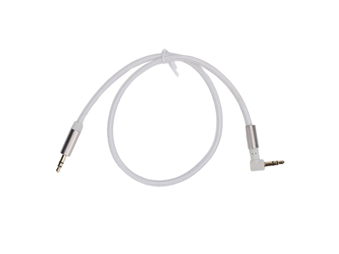 Cabo De Áudio 3.5mm Macho Para Macho Com Ângulo De 90 Graus Dourado Placado Estéreo 2m Para Fones De Ouvido Tablet Alto-falante