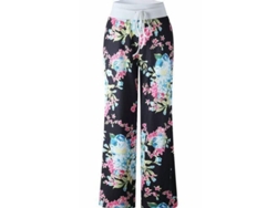 Pantalones De Pijama De Pierna Ancha Para Mujer Con Estampado Floral Y Cordón Ajustable, Cómodos En Seda De Leche.