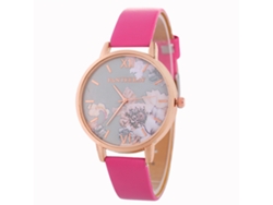 Conjunto De Reloj Elite Para Mujer, Ideal Para El Tiempo Libre Y Los Negocios, Perfecto Para Regalar (rojo Y Rosa).