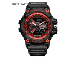 Reloj Despertador Electrónico Multifuncional (negro Y Rojo) Con Acabado Luminoso, Resistente Al Agua Y A Los Golpes.