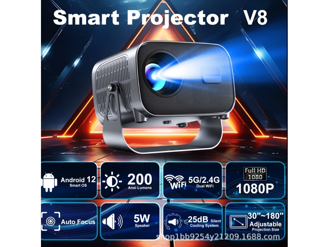 Proyector Portátil, Android 13, Wi-fi 6, Bluetooth 5.0, Hd 720p, Proyector Inteligente, Estándar Europeo.
