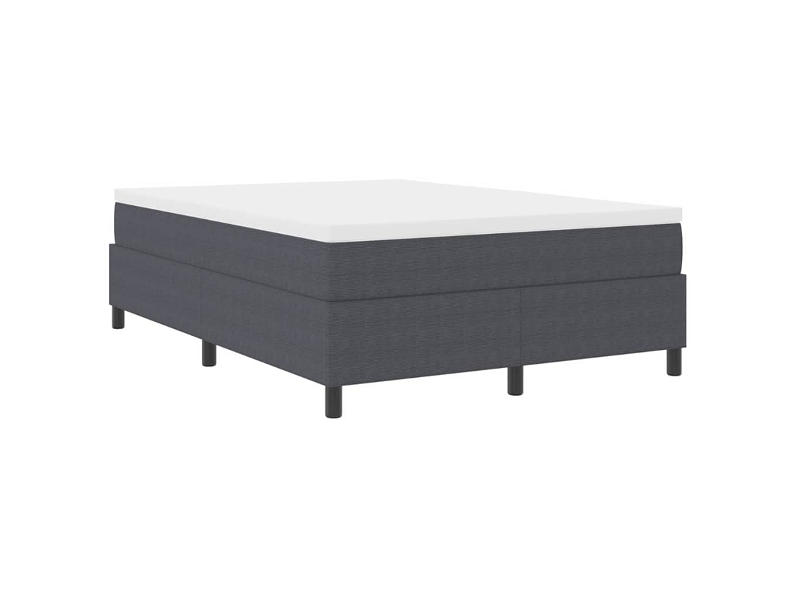 Maison Exclusive - Cama Tipo Box Spring Gris Oscuro Y 160 X 200 Cm Tela De Pana