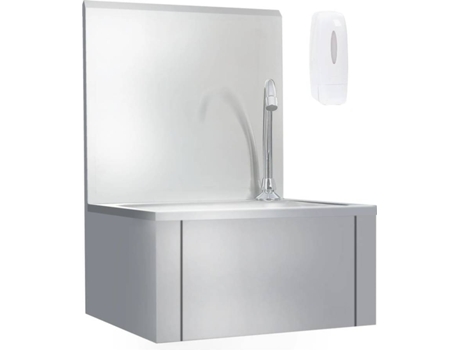 Lavabo VIDAxL Fregadero Lavamanos con Grifo y Dispensador de Jabón Acero Inox