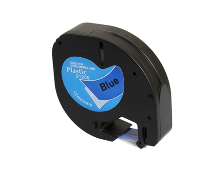 Etiqueta Compatible Dymo Letratag S0721650 12 mm x 4 m 91205 - Azul