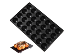 Sartén para takoyaki con 28 cavidades, antiadherente, fabricada en aleación de aluminio, apta para cocinas de gas y eléctricas.