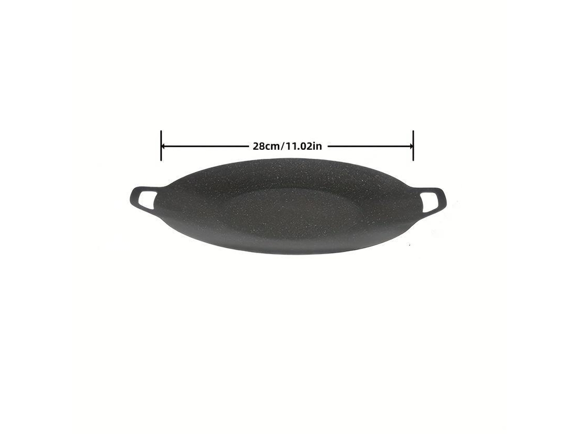 Frigideira Redonda Antiaderente Estilo Coreano , Ideal para Churrasco, Viagens Ao Ar Livre e Acampamentos. MDUG (28 Cm)