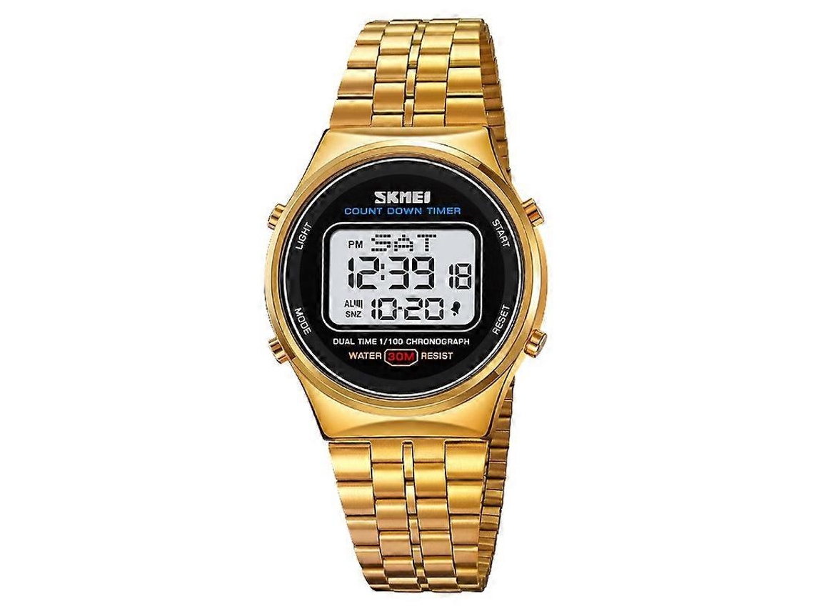 Reloj de pulsera digital Skmei 1882 para hombre, multifuncional, resistente al agua hasta 30 m, luminoso, de acero inoxidable, Hengrongshen