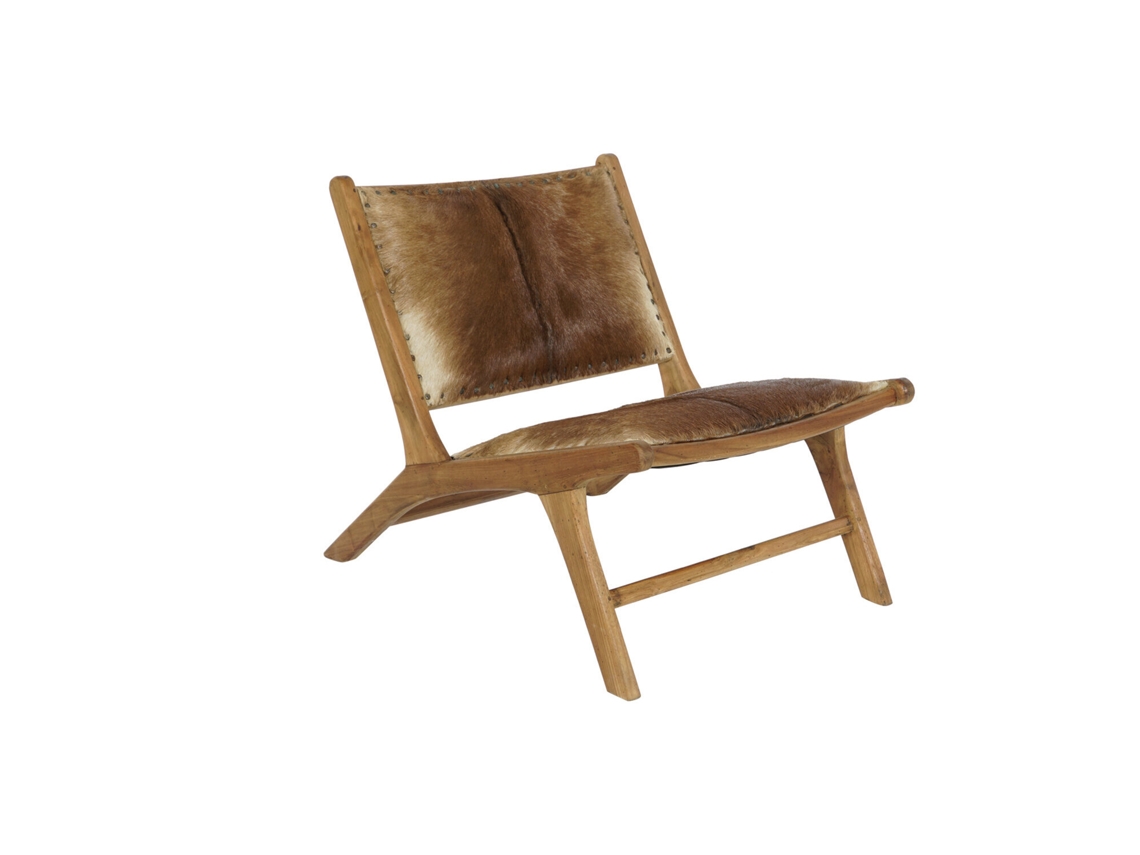 Butaca Teca Piel Vaca Marron 65x78x68cm