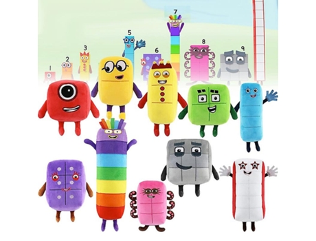 Peluche GAATPOT Numberblocks 1-10 Muñeco De Peluche Juguete Para Regalo Educativo Premium Relleno Numberblock (Edad Mínima: 1 Año - 10x10x10cm)