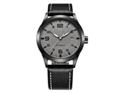 Reloj De Pulsera Ochstin Para Hombre, Piel Auténtica, Movimiento Mecánico Automático Con Calendario, Gris/negro.