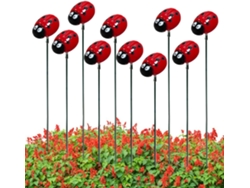 Estacas Decorativas De Mariquita Para Jardín, 10 Unidades Estacas Para Jardín, Estacas Para Plantas Decoración De