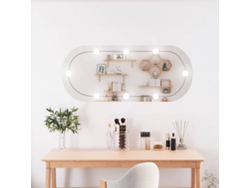 Espejo De Pared Ovalado Con Luces Led Vidrio 40x90 Cm